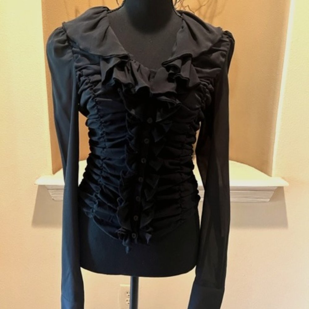 Just Cavalli Black Ruffled Blouse